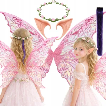 Karnevalový kostým Křídla víly elfa KOSTÝM lesní skřítek elf motýl věneček uši na ples