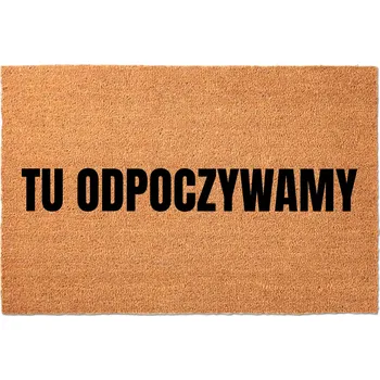 Rohožka KOKOSOVÁ ROHOŽKA PŘED DVEŘE 60X40 - TADY ODPOČÍVÁM DOMA