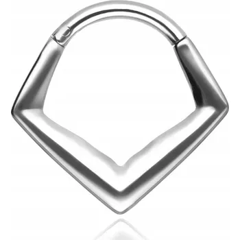 Náušnice Titanový kroužek clicker s ozdobou - stříbrný 1,2/8