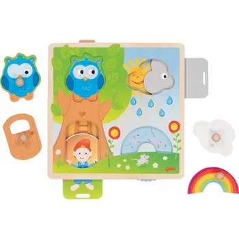 Dřevěná hračka Dřevěné puzzle Počasí Goki
