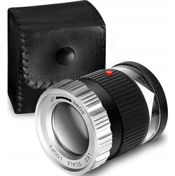 Lupa JUBILERSKÁ LUPA S LED A UV SVĚTLEM 30X PRO ŠPERKY, MINCE A HODINÁŘSTVÍ Pouzdro