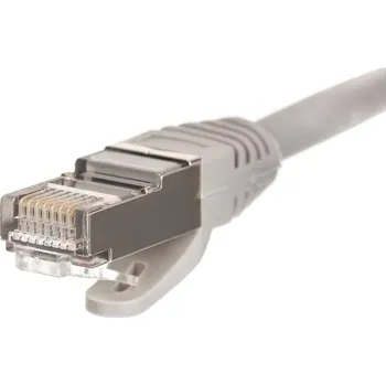 Síťový kabel Patchcord RJ45, Netrack se zalévanou koncovkou, kategorie 6 FTP/STP, 3 m šedý
