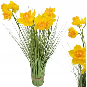 umělá květina NARCISY NARCIS NARCIS V TRÁVĚ UMĚLÝ KVĚT JAKO PRÉMIOVÁ ŽIVÁ OZDOBA 35 CM