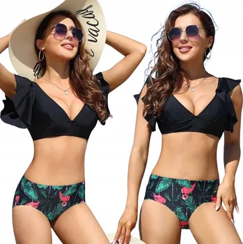 Dámské plavky PLAVKY BIKINI MODELUJÍCÍ ZE ŠTÍHLUJÍCÍM EFEKTEM BOHO PODPRSENKA PLUS SIZE XL