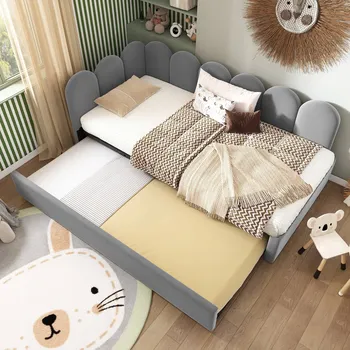 Postel Jednolůžková dřevěná postel Arhatreya 90x200 cm šedá