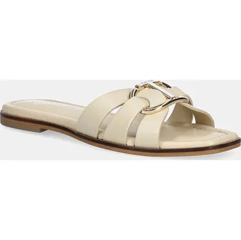 Dámské pantofle Kožené pantofle Twinset 251TGT090.11640 béžová 01X, EUR 36