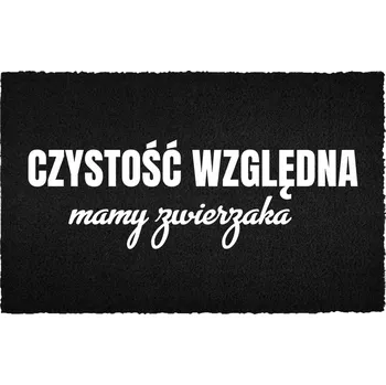 Rohožka KOKOSOVÁ ROHOŽKA ČERNÁ VSTUPNÍ 60X40 VTIPNÁ ČISTOTA RELATIVNÍ