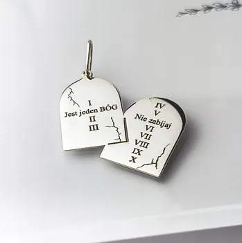 Přívěsek Stříbrný přívěsek Desatero Vojenská Známka - ryzost 925