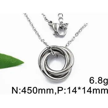 Přívěsek Ocelový přívěsek motaný kruh s řetízkem 45cm