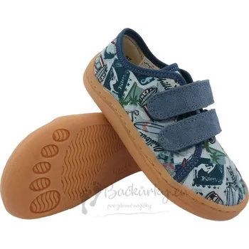 Chlapecké bačkory Dětské barefoot plátěnky Froddo G1700379-12 LIGHT BLUE - vel. 21