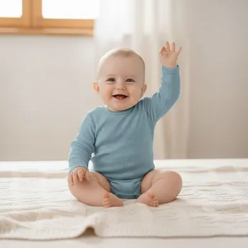 Kojenecký body Baby Service Body modré vzor obdélník Babyservice Vel. 80