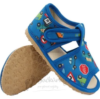 Chlapecké bačkory Dětské inovativní pantofle RAK 100014-4 Auta modrá - vel. 20