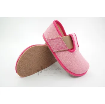 Chlapecké bačkory PEGRES barefoot pantofle BF03B růžová - vel. 24