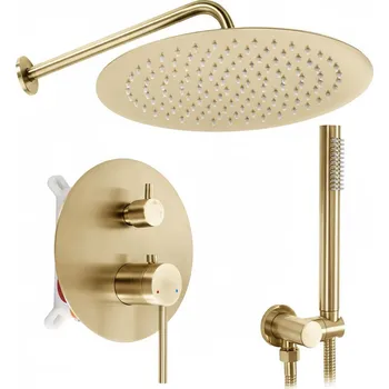 Vodovodní baterie Rea Foss, podomítková sprchová souprava + instalační systém BOX, zlatá matná, REA-P5647