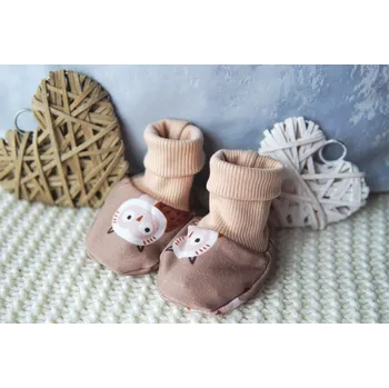 Capáčky AMÁLKA Bavlněné kojenecké capáčky sovičky, hnědé Velikost: 56-68