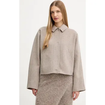 Vlněný kabát BOSS Cafeta_DF 50543170 béžová 80X, vel. 36