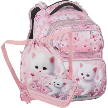 Dětské zboží Bagmaster DOPI 26 A malý školní set pro prvňáčky – kočička
