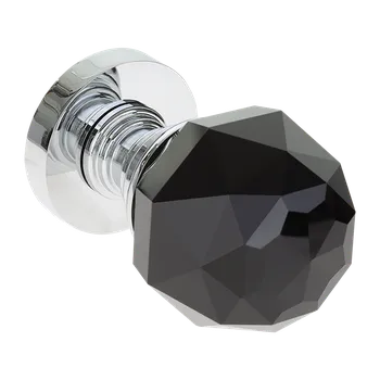 Dveřní kování Kuchinox Kuchinox, křišťálová kulatá klika, černá-chrom, LAV-KTK_09NB