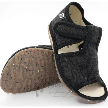 Chlapecké bačkory Dětské inovativní pantofle RAK 100014-4 Černá riflovina - vel. 18