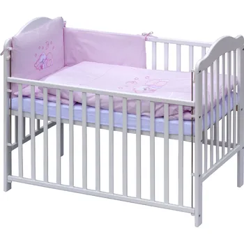 Dětská postýlka Dětská postýlka s kompletní výbavou Scarlett 120 x 60 cm - Měsíček - růžová