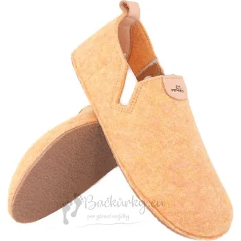 Chlapecké bačkory PEGRES barefoot pantofle BF 15U žlutá - vel. 46