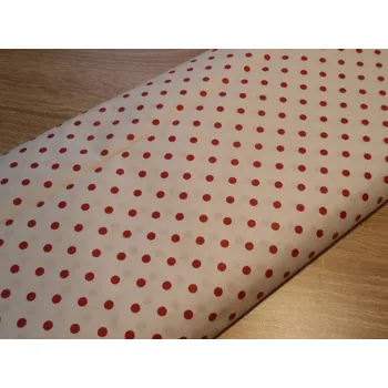Pro útulný domov bavlněná látka BÍLÁ s červenými puntíky 4 mm