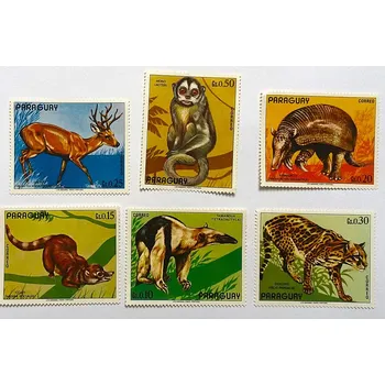 Sběratelství Sestava známek - Paraguay - divoká fauna - čisté