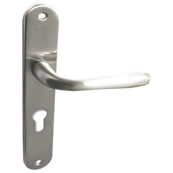 Dveřní kování Kuchinox Ewa, klika na dlouhém kování pro cylindrickou vložku PZ, saténová, LAV-KEW_312A