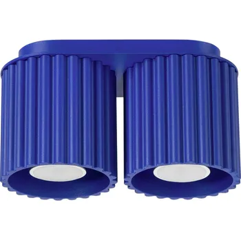 Stropní svítidlo Aura, 2x modré hliníkové stínítko, (10 cm)