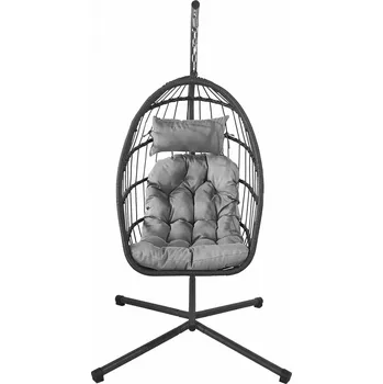 Závěsné křeslo STYLO Závěsné křeslo 110 x 198 x 83 cm šedé