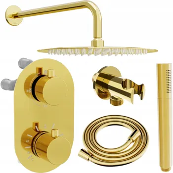 Mexen Kai DR70 podomítkový sprchový set s 25 cm hlavovou sprchou, zlatá, 77602DR7025-50