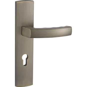 Kuchinox Auris, exteriérová klika na dveře na dlouhém kování pro cylindrickou vložku, patina, LAV-KZA_4M2A