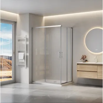 Erga Tucson, sprchový kout s posuvnými dveřmi 110(dveře) x 120(dveře) x 190 cm, 6mm čiré sklo, chromový profil, ERG-S02-TUCSON-D110D120-CL-CR