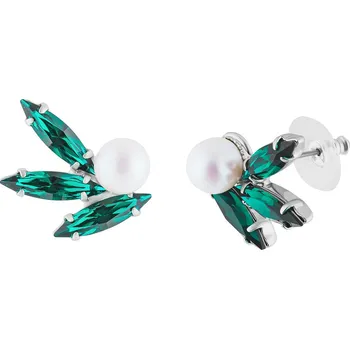 Náušnice Preciosa Bižuterní náušnice Elysia s perlemi a českým křišťálem Preciosa 2582 66