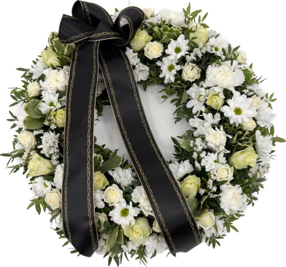 Smuteční věnec bílý Ø 44cm