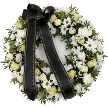 Věnec Smuteční věnec bílý Ø 44cm