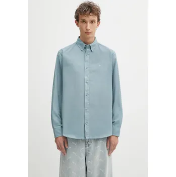 Pánská košile Bavlněná košile Carhartt WIP L/S Bolton, XL, tyrkysová, 06X