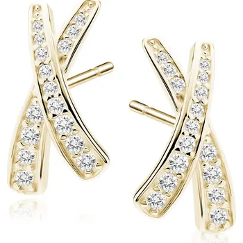 Náušnice Lafira pozlacené stříbrné náušnice Křížky Z2123EG (puzety)