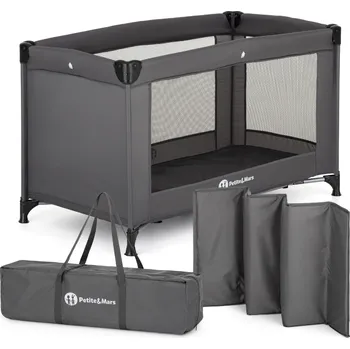 Dětská postýlka Petite & Mars Postýlka cestovní Koot Lite, Dark Grey