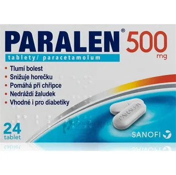 Lék Paralen 500 tbl 500 mg (blis.Al/PVC) 1x24 ks