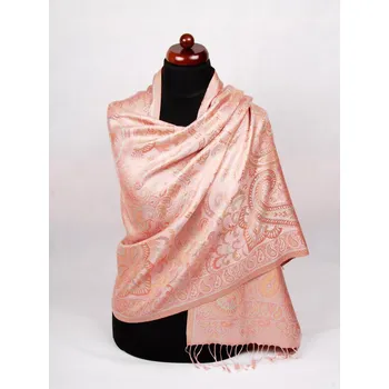 Šála Hedvábná šála Super velká světle růžová
