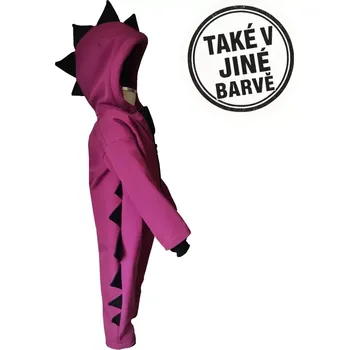 Kojenecká kombinéza Dívčí softshellová kombinéza dráček s fleecem a hřejivou kapucí, 7 barevných variant (Dětská jarní / podzimní softshellová kombinéza pro děti – teplo, pohodlí a volnost pohybu, v designu dráčka)