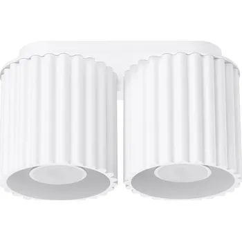 Stropní svítidlo Aura, 2x bílé hliníkové stínítko, (10 cm)