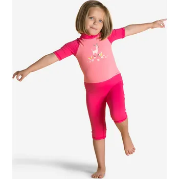 Chlapecké plavky NABAIJI Dětská plavecká kombinéza s krátkým rukávem a s UV ochranou 76–81 cm RŮŽOVÁ