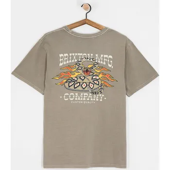 Pánské tričko Brixton Hardee Stt (cinder worn wash) XL, béžová