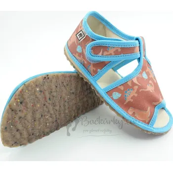 Chlapecké bačkory Dětské inovativní pantofle RAK 100014-4 Dinosaurus hnědý - vel. 18