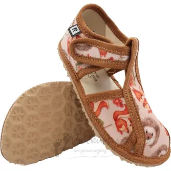 Chlapecké bačkory Dětské flexi (barefoot) pantofle RAK 100015-5 Ježek, veverka - vel. 29