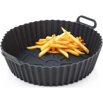 Forma na pečení Silikonový vložný koš do horkovzdušné fritézy 20 cm šedý