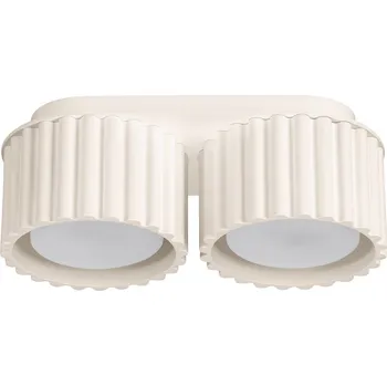 Stropní svítidlo Aura, 2x béžové hliníkové stínítko, (6 cm)