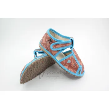 Chlapecké bačkory Dětské inovativní pantofle RAK 100015-4 Dinosaurus hnědý - vel. 17